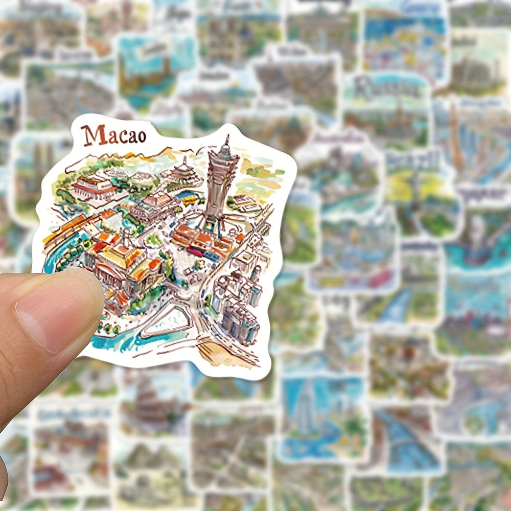 Reisstickers Steden & Landen - 50 stuks