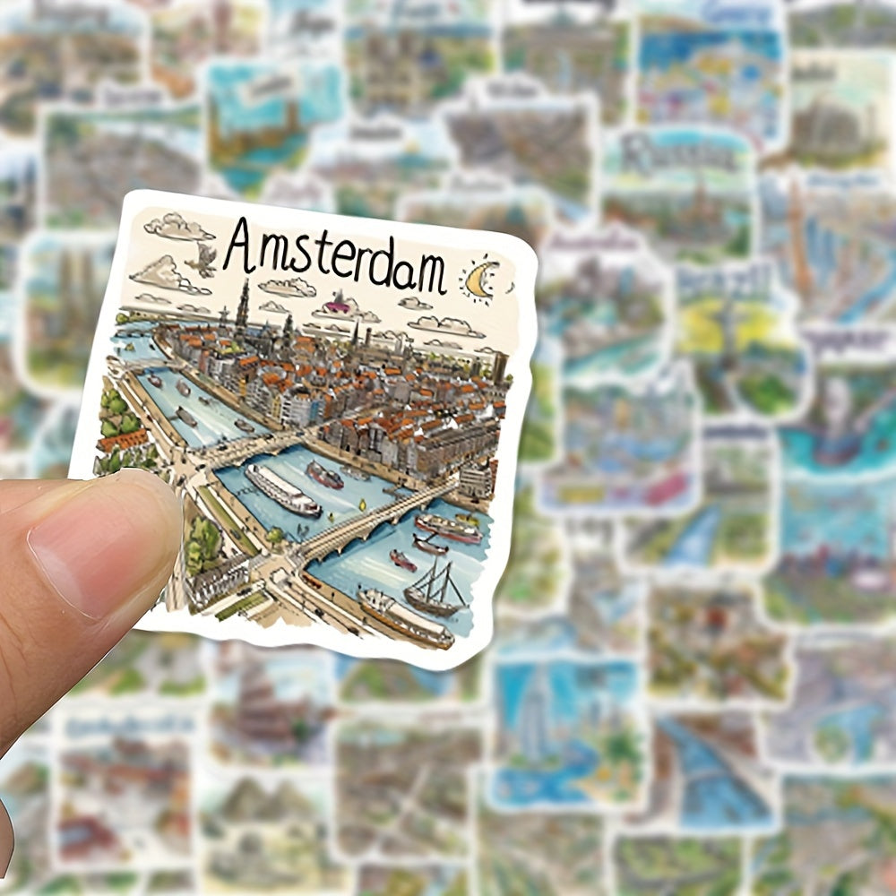 Reisstickers Steden & Landen - 50 stuks
