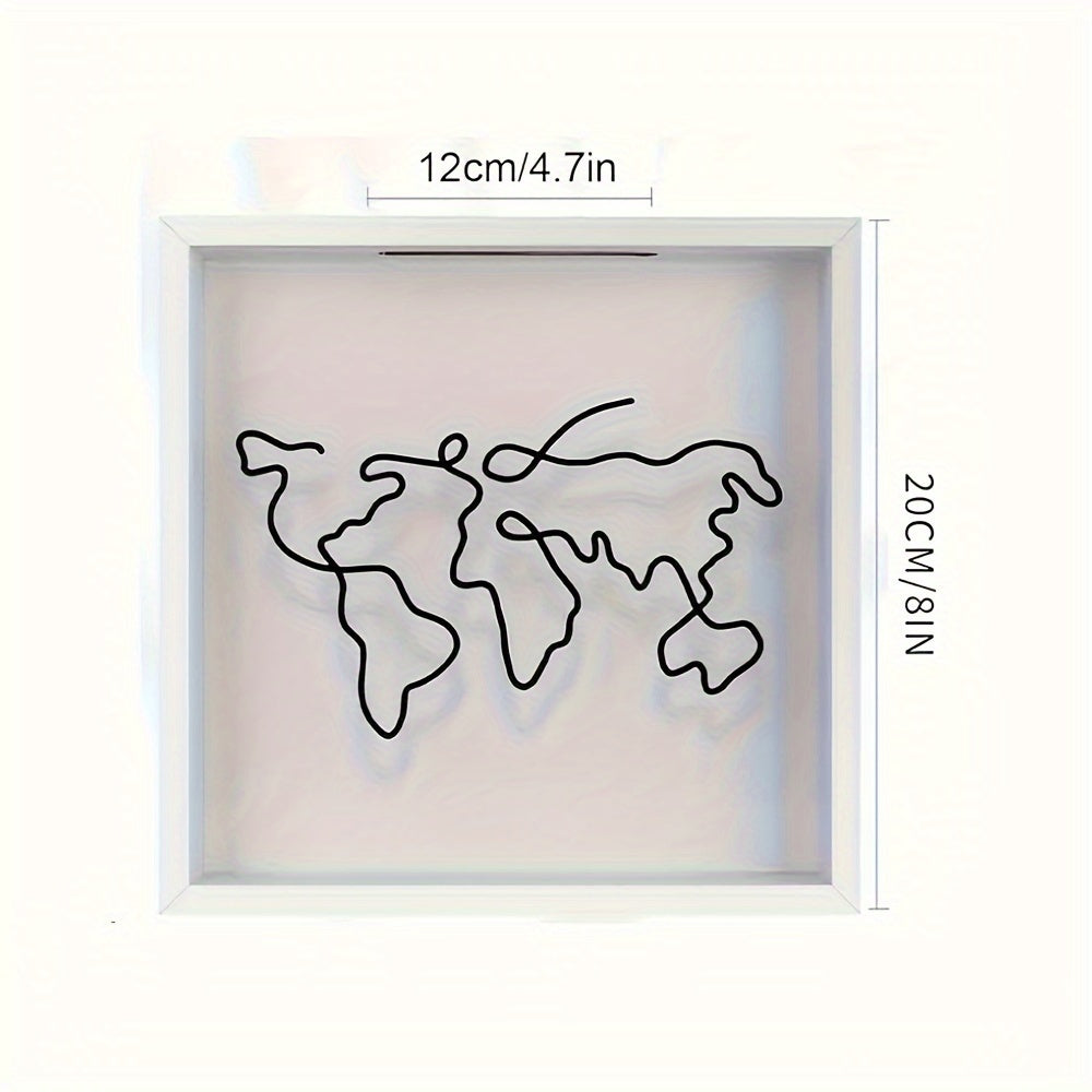 Wereldkaart Memorybox/ Spaarpot