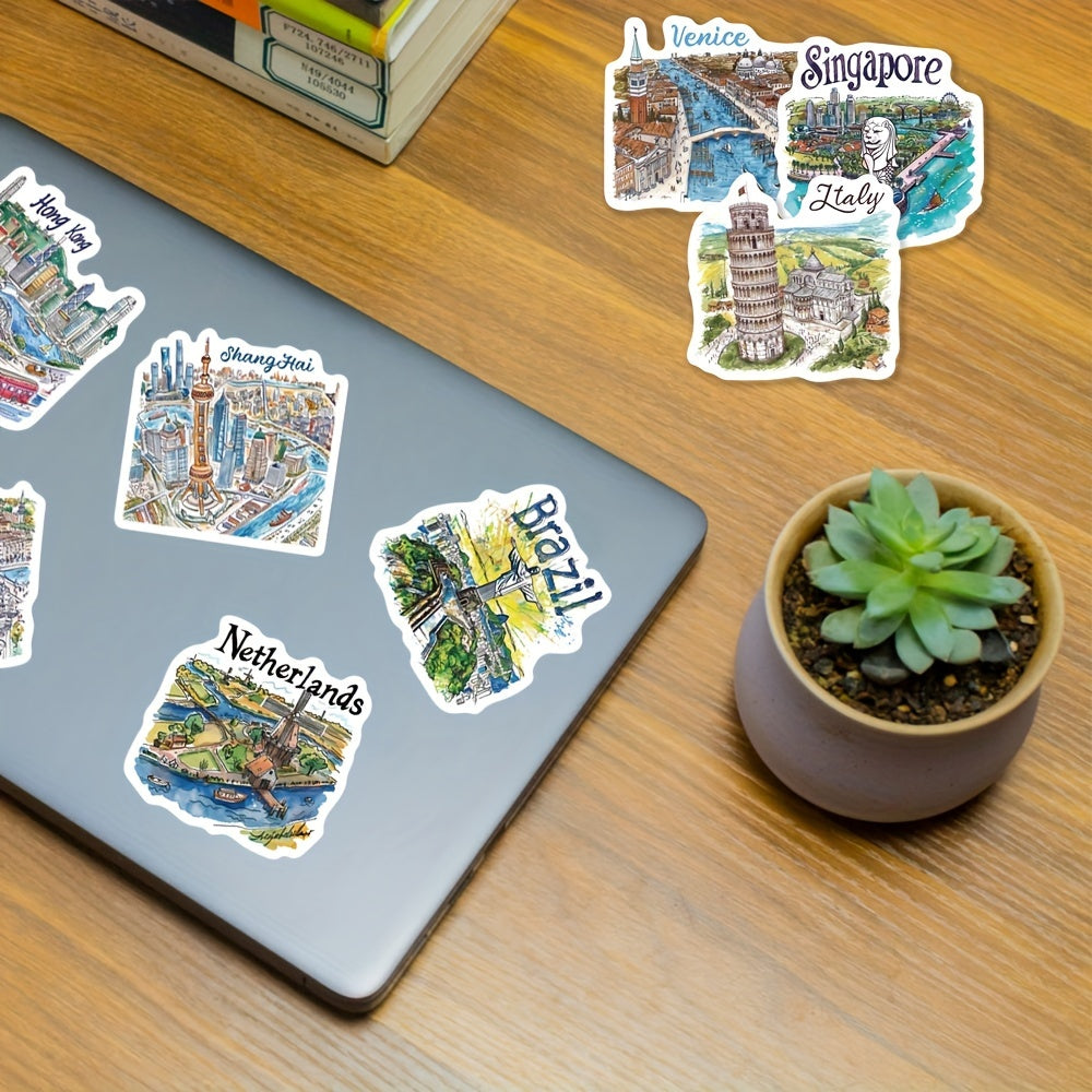 Reisstickers Steden & Landen - 50 stuks