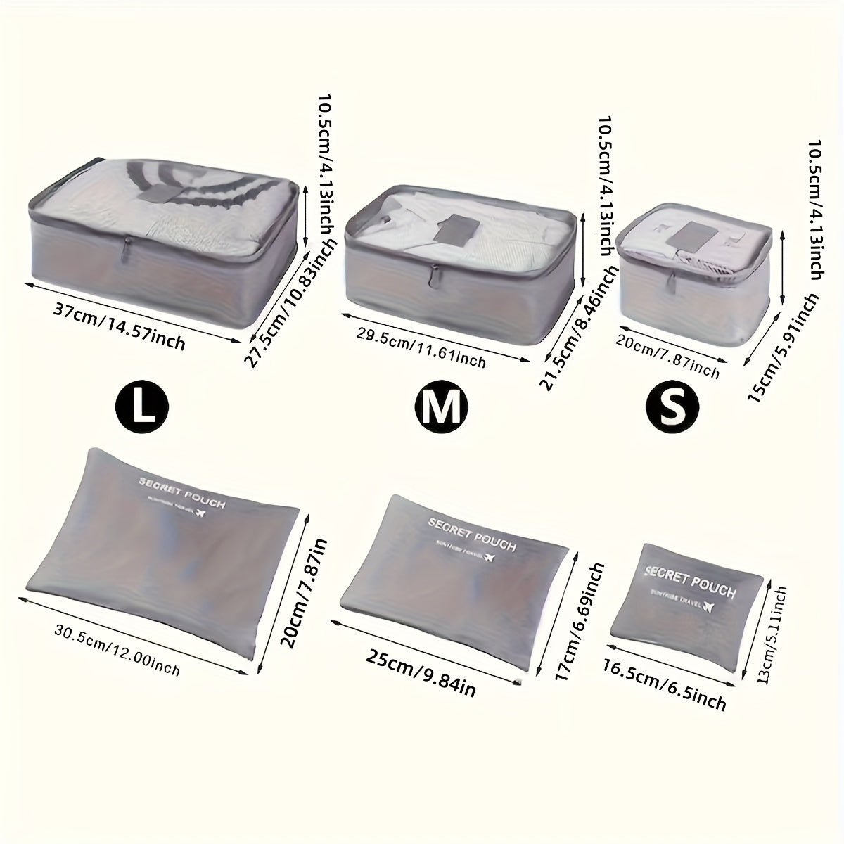6-Delige Bagage Organizers (diverse kleuren)