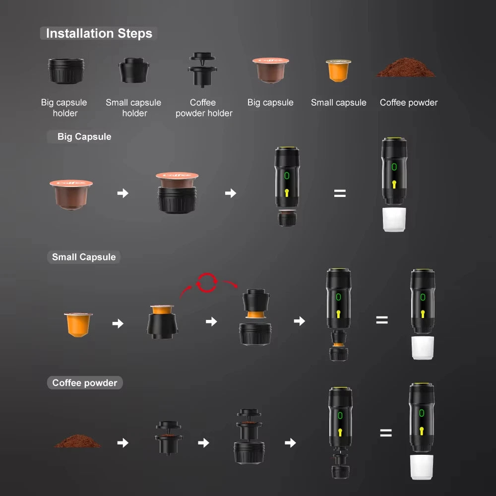 Draagbare 3-in-1 Espresso Machine