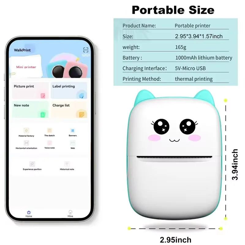 Draagbare Bluetooth Mini Printer